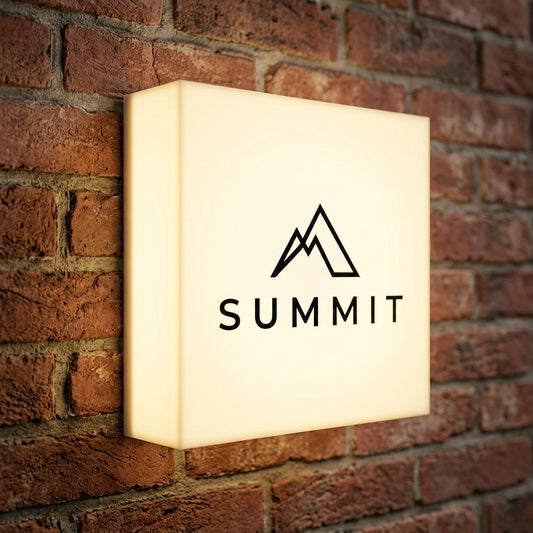Custom logo light box sign in a lobby